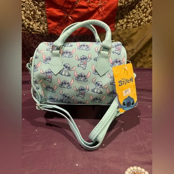 Disney Stitch Patterned Blue Handbag With Removable Crossbody Strap - Picture 3 of 5